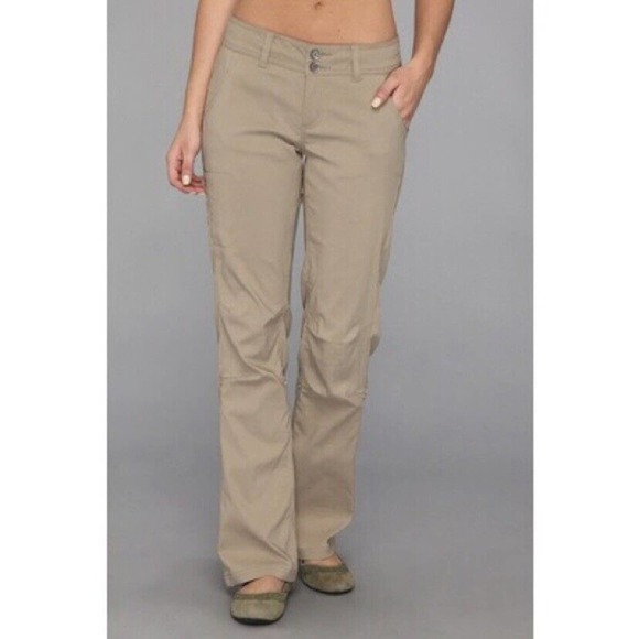 Prana Pants - prAna Sz 4R Halle Convertible Roll-Up Pant Hiking Outdoor Light Khaki Beige